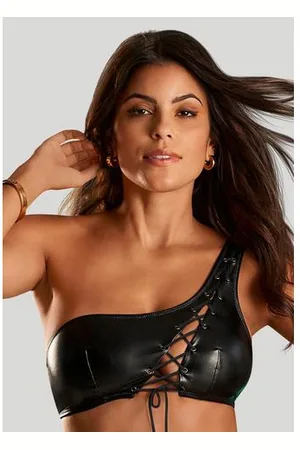 Jette Joop Bralette-bh van zacht materiaal in lederlook, sexy lingerie, sexy ondergoed