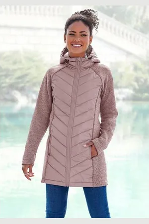 vivance collection Gewatteerde jas met tricot-fleece-mouwen