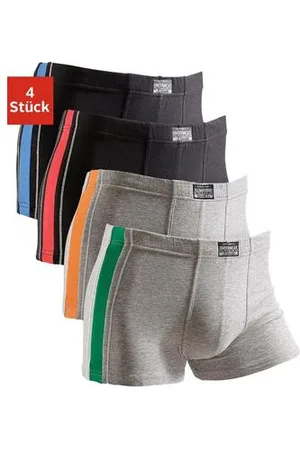 Authentic Underwear Boxershort met contrastkleurige strepen opzij (4 stuks, Set van 4)