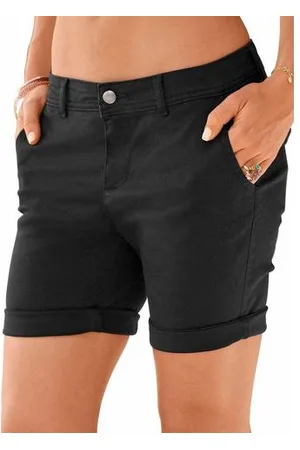 Lascana Bermuda om op te rollen, van elastisch katoen, korte broek, shorts