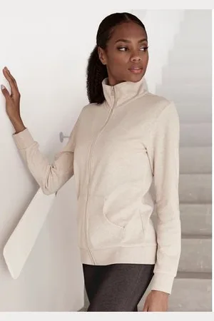 Bench Sweatvest - lounge jas met glanzende logostiksel op de staande kraag, loungewear