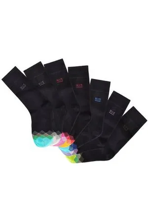 H.I.S Sokken met multicolour gedessineerde kant (set, 7 paar)