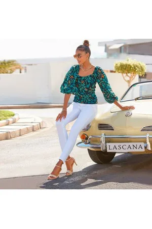 Lascana Chiffon blouse met wijde pofmouwen