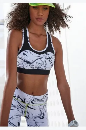 Lascana Functioneel shirt White Marble Sporttop met racerback en mesh