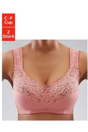 Petite Fleur Steun-bh zonder beugels, met elegante kant, basic dessous (Set van 2)