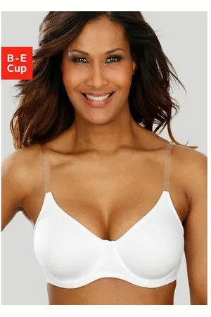 Nuance T-shirt-bh met beugels, zonder cups en met transparante bandjes, basic