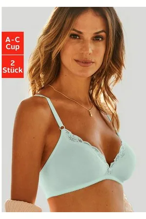 Petite Fleur Bralette-bh zonder beugels van katoen met kant (Set van 2)