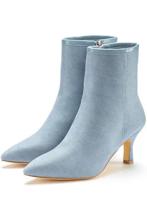 Lascana Laarsjes High-heel enkellaars in denim-look VEGAN
