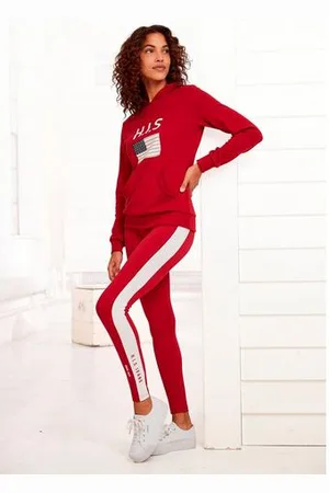 H.I.S Hoodie met logoprint en kangoeroezak, loungepak, hoodie