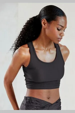 Lascana Crop-top Sporttop met racerback en logoprint