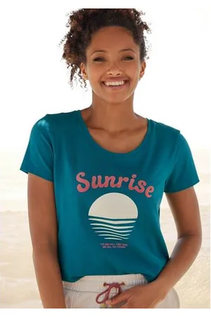 vivance collection Shirt met korte mouwen -T-Shirt T-shirt met mooie frontprint, loungewear