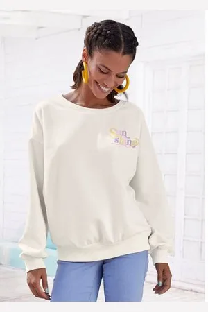 Buffalo Sweatshirt Met ribboorden met ribborde en sunshine print, loungewear