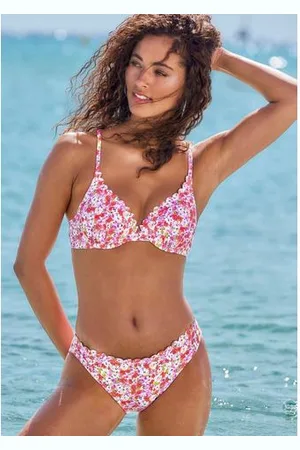Lascana Bikinitop met beugels Jasmijn met wattage en in bloemenontwerp