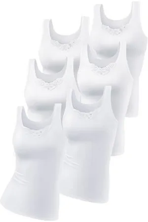 Petite Fleur Hemd van pure katoen, tanktop, onderhemd (6 stuks, Set van 6)