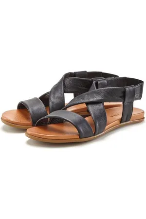 Lascana Sandalen van leer met verfijnde bandjes, sandaal, zomerschoen