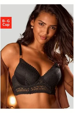 Lascana Bh met steuncups Nina in lichte lange vorm van grafisch kant, sexy lingerie