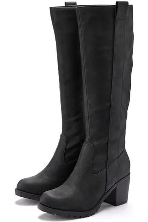 Lascana Laarzen met wijde schacht Laarzen, enkellaars, lange laars, blokhak, cowboystijl VEGAN