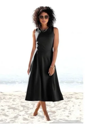 beachtime Midi-jurk , elegante jersey jurk, basis, a-lijn jurk