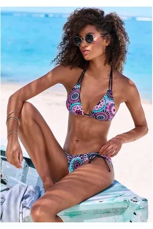 Lascana Triangelbikini met contrastkleurige bandjes