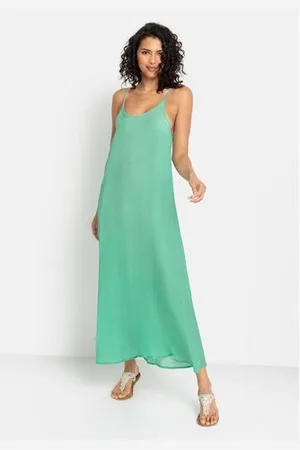 Buffalo Maxi-jurk met ronde hals, luchtige zomerjurk, strandjurk