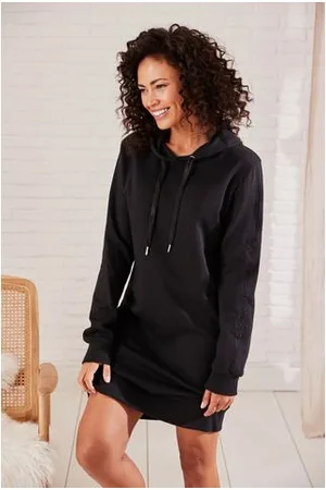 vivance collection Sweatjurk met loungewear borduursel, lounge jurk (1-delig)