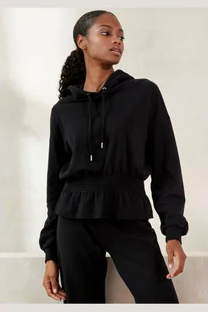 Lascana Hoodie met elastische rimpeling in de taille, loungewear