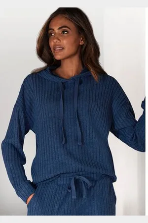 Lascana Hoodie Breipullover met capuchon en gemêleerd uiterlijk, loungewear