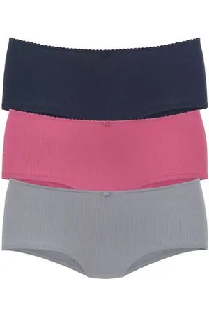 vivance collection Hipster van zachte ribstof, met delicate roosjes aan de voorkant (3 stuks)