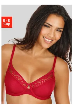 vivance collection T-shirt-bh gemaakt van fijne mesh en kant in kussende mond look, lingerie