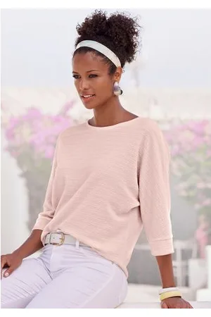 vivance collection Shirt met 3/4-mouwen Ronde hals gemaakt van strijkvrije crêpe stof