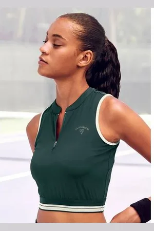 Lascana Crop-top Tennis Sporttop met rits