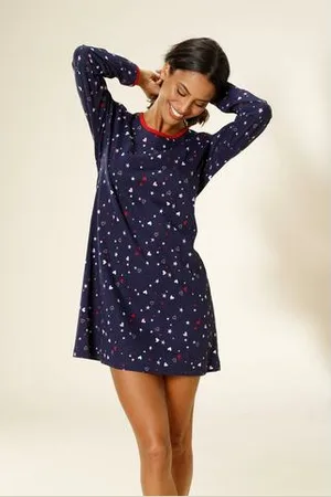 VIVANCE DREAMS Nachthemd met schattige hart-sterrenprint
