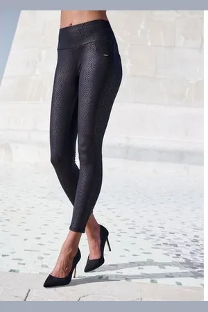 Lascana Legging met glanzende alloverprint