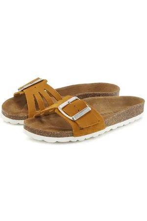 ELBSAND Slippers Mule, sandaal, open schoen, hoogwaardig leer, zacht kurken voetbed