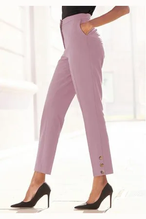 Lascana Pantalon met knopen aan de broekzoom, figuurvormend, pantalon, business-look
