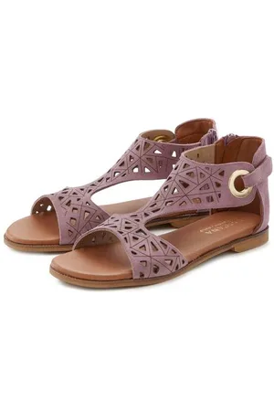 Lascana Sandalen Sandalette, zomerschoen van hoogwaardig leer met uitsparingen
