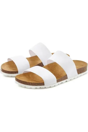 vivance collection Slippers Sandalen Sandaal, mule, open schoen, comfortabel kurken voetbed, elastische bandjes