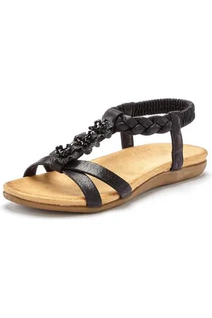 Lascana Sandalen Sandalette, zomerschoen met sieraantjes en elastische band