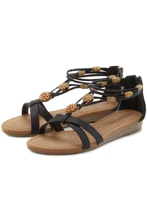 Lascana Sandalen Sandalette, zomerschoen met verfijnde banden en steentjes VEGAN