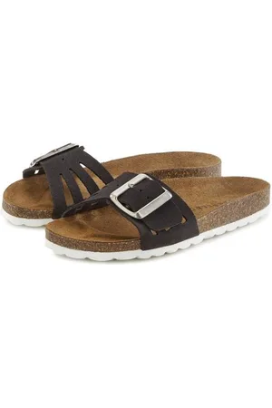 ELBSAND Slippers Mule, sandaal, open schoen, hoogwaardig leer, zacht kurken voetbed