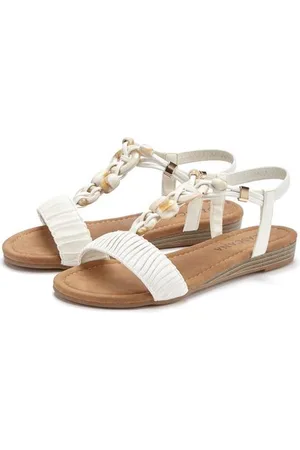 Lascana Sandalen Sandalette, zomerschoen met elastische banden, sieraantjes
