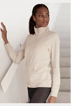 Bench Sweatvest - lounge jas met glanzende logostiksel op de staande kraag, loungewear