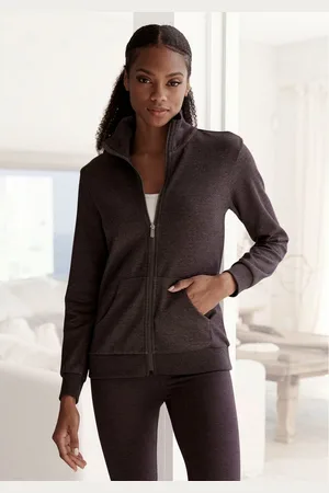 Bench Sweatvest - lounge jas met glanzende logostiksel op de staande kraag, loungewear