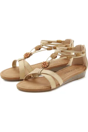 Lascana Sandalen Zomerschoen Sandalette, zomerschoen met verfijnde banden en steentjes VEGAN