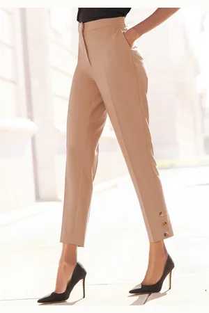 Lascana Pantalon met knopen aan de broekzoom, figuurvormend, pantalon, business-look