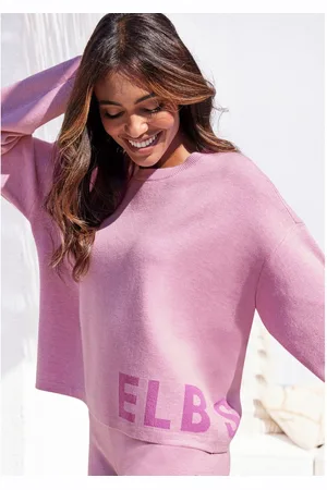 ELBSAND Gebreide trui -Loungesweatshirt van hoogwaardig breiwerk met gebreid logo, loungewear