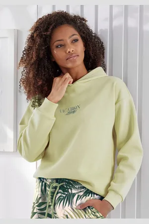 Lascana Hoodie -Capuchonsweatshirt, Loungeshirt Capuchon sweatshirt, loungetop met voorprint, loungewear (1-delig)