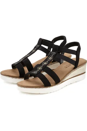 Lascana Sandaaltjes Zomerschoen Sandalette, zomerschoen met sleehak en sierstenen VEGAN