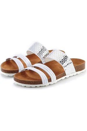 Lascana Slippers Mule, sandaal, open schoen met kurkvoetbed en elastische bandjes