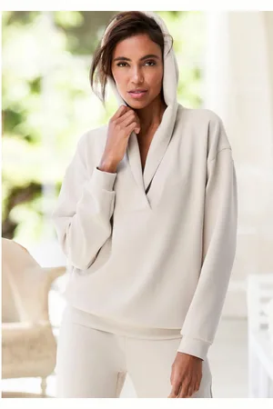 French Connection Hoodie met v-hals en brede kraag, loungewear